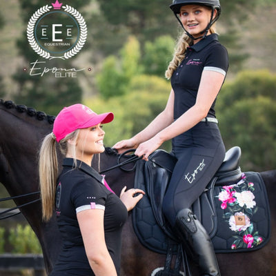 Epona Elite Grace Ladies Polo Shirt BLACK Horse in the Box