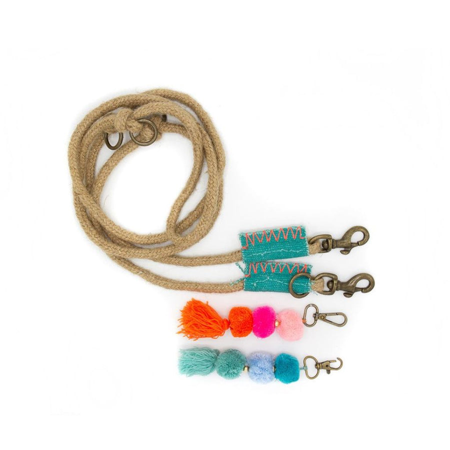 Dog with a Mission Binck Rope Lead with Pom Pom Trim