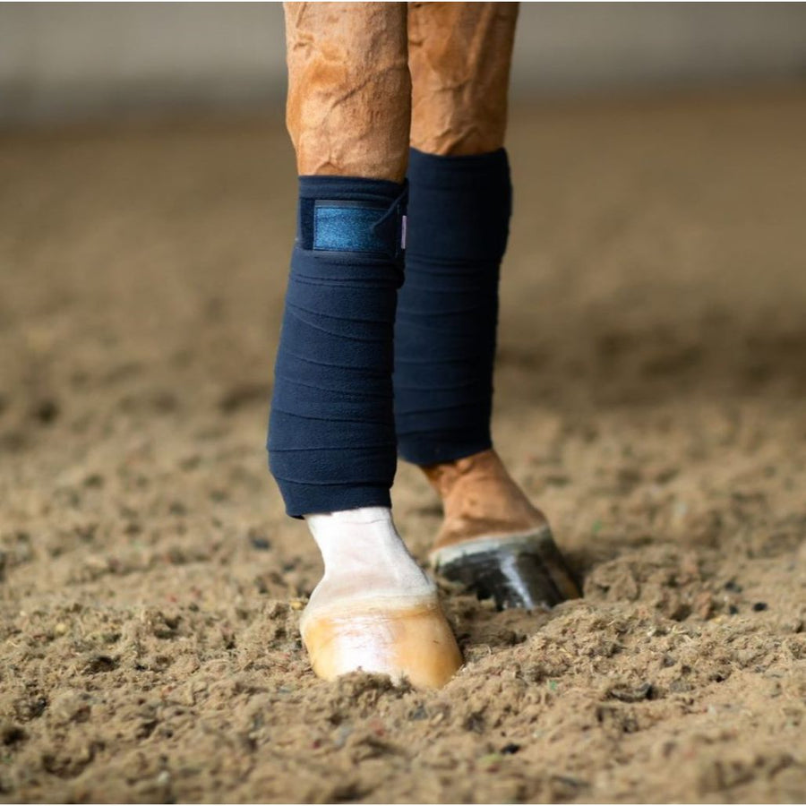 Equestrian Stockholm Fleece Bandages Set of 4 Blue Meadow