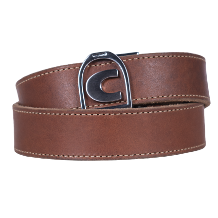 Cavallo Tola Leather Belt with Stirrup Logo Buckle