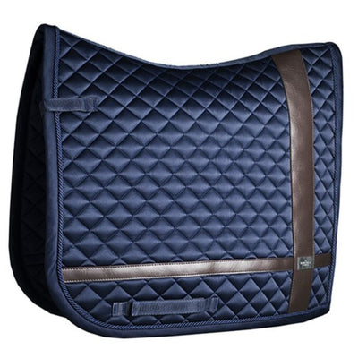 Equestrian Stockholm Leather Deluxe Dressage Saddle Pad Navy