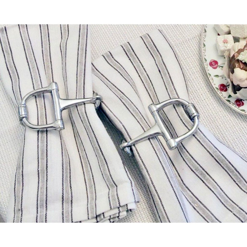 Equestrian Set of 4 Horse Bit Napkin Rings - Horse in the Box