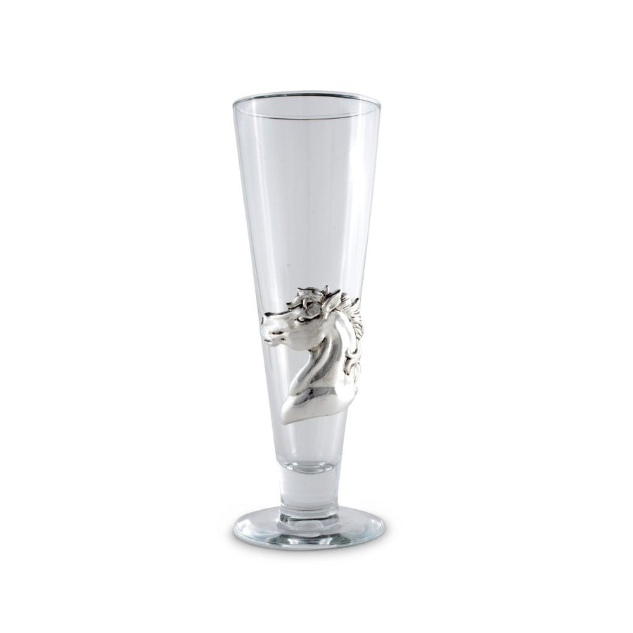 Equestrian Beer Glass with Horse Detail