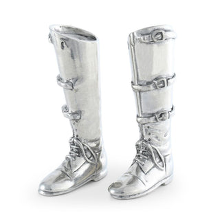 Equestrian Pewter Riding Boot Salt and Pepper Set