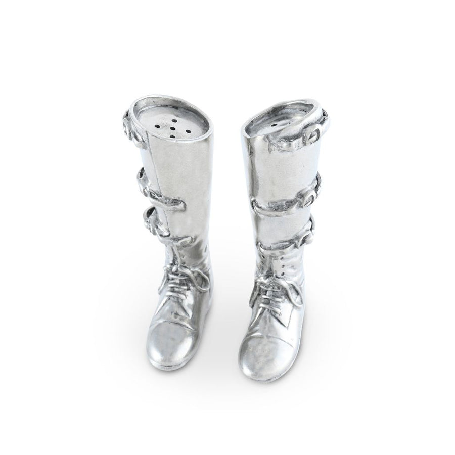 Equestrian Pewter Riding Boot Salt and Pepper Set