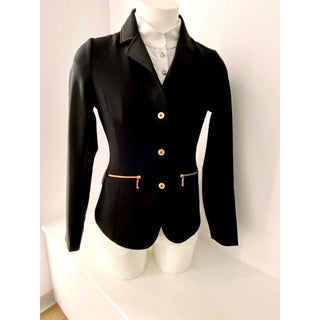 Equi Theme Athens Ladies Competition Jacket Navy with Rose Gold