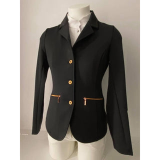 Equi Theme Athens Ladies Competition Jacket Navy with Rose Gold