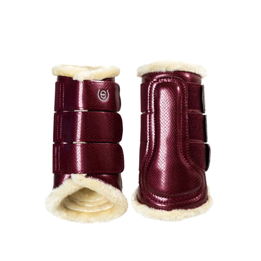 Equestrian Stockholm Fleece Lined Brushing Boots Set of 2 BORDEAUX