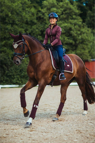 Equestrian Stockholm Dressage Saddle Pad MERLOT CRYSTAL GOLD COB