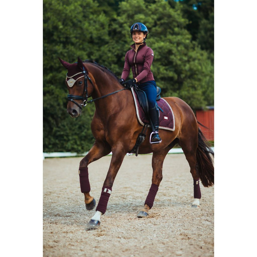 Equestrian Stockholm Dressage Saddle Pad MERLOT CRYSTAL GOLD COB