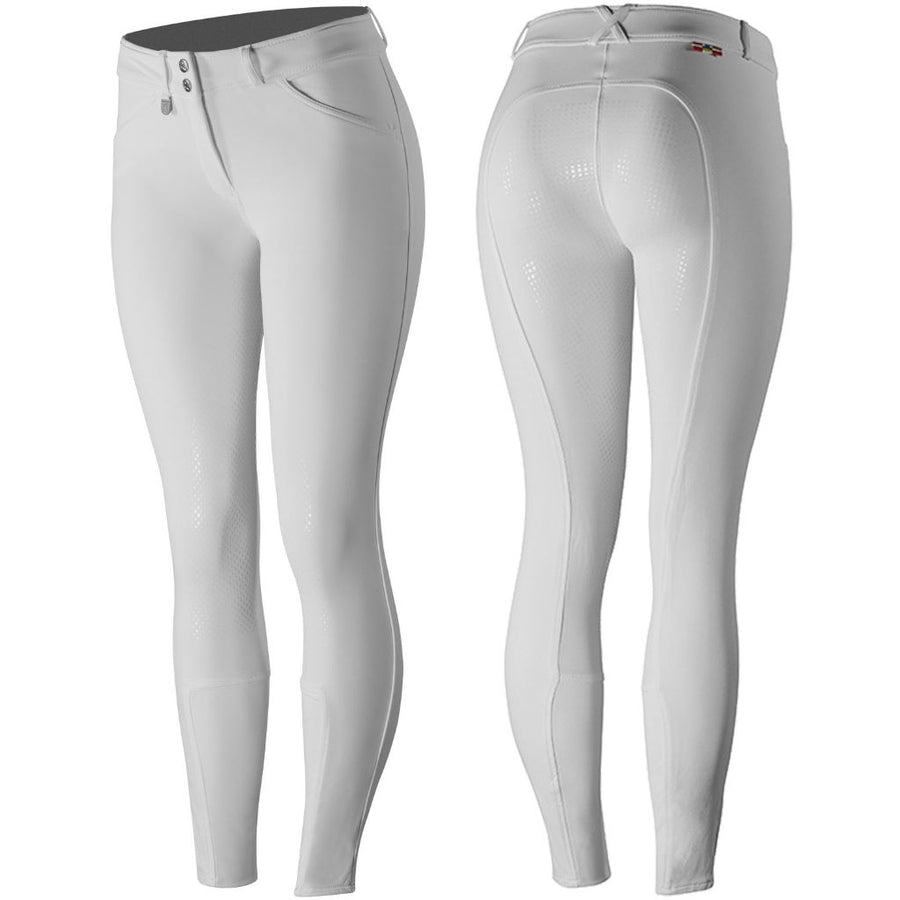 Horze Grand Prix Silicone Full Seat Breeches WHITE