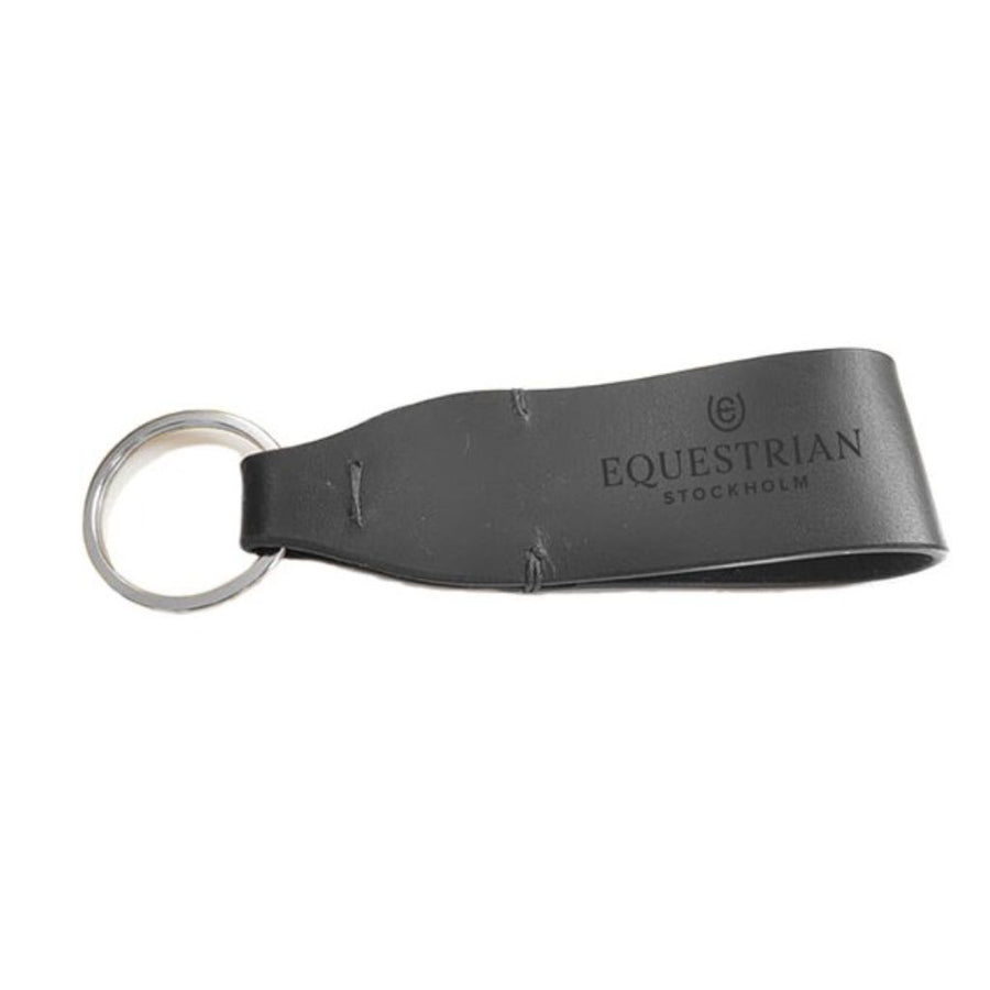 Equestrian Stockholm Leather Key Ring BLACK