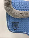 Mattes Eurofit JUMP Saddle Pad Cornet Blue with Grey SheepSkin Front and Rear