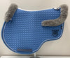 Mattes Eurofit JUMP Saddle Pad Cornet Blue with Grey SheepSkin Front and Rear