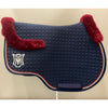 Mattes Jump Saddle Pad Navy with Burgundy Fleece and Burgundy and Silver Piping