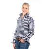 Hitchley and Harrow Loose Fit Ladies Stripe Shirt NAVY-WHITE
