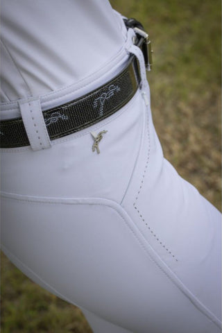 Penelope Pearlog Leather Belt with Beaded Detail