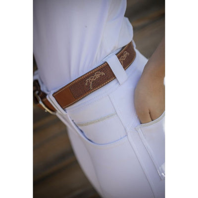 Penelope Pearlog Leather Belt with Beaded Detail