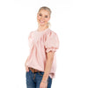 Hitchley and Harrow Broderie Short Sleeved Shirt PINK