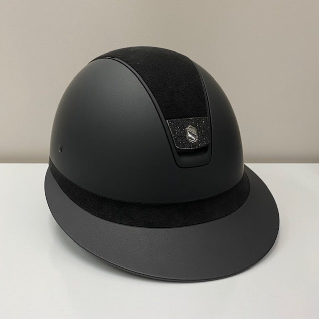 Samshield Miss Shield Helmet with Alcantara Top and Black Sparkling Crystals