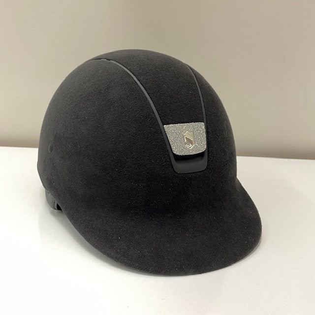 Samshield Premium Alcantara Helmet with Silver Crystal Detail and Black Matt Trim