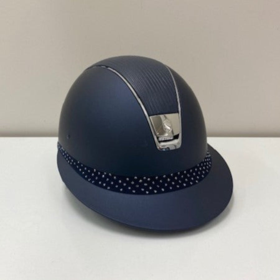 Samshield Miss Shield Helmet Shadow Matt with Leather Top and Sparkling Band