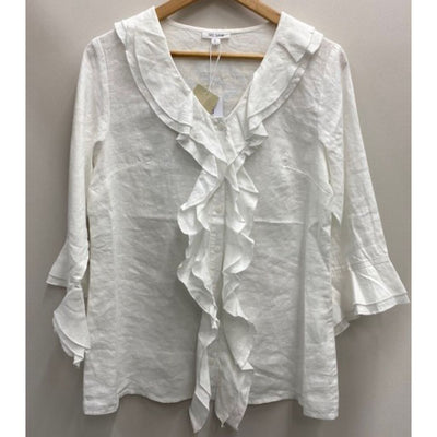 See Saw Linen Ruffle Shirt