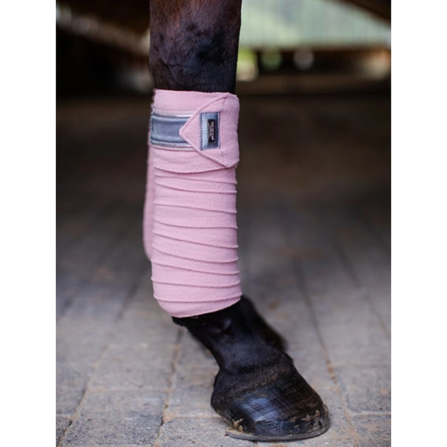 Equestrian Stockholm Fleece Bandages Set of 4 PINK CRYSTAL