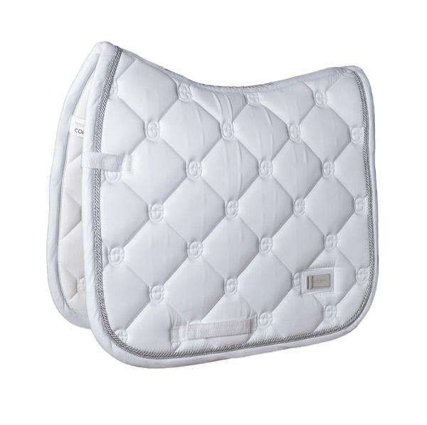 Equestrian Stockholm Dressage Saddle Pad White Perfection Silver Binding COB
